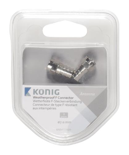 König KNS41916M Weerbestendig F connector male 7,00 mm 2 stuks metaal