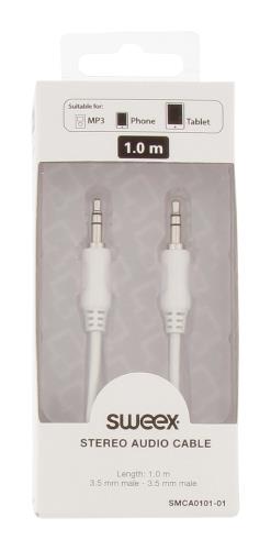 Sweex SMCA0101-01 Stereo audio kabel 3.5 mm male - male 1.00 m wit
