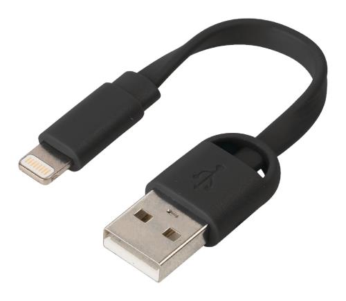 Sweex SMCA0311-00 USB sync and charge key chain cable USB A male - 8-pin Lightning male 0.10 m black