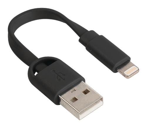 Sweex SMCA0311-00 USB sync and charge key chain cable USB A male - 8-pin Lightning male 0.10 m black