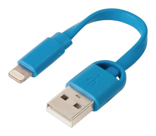 Sweex SMCA0311-07 USB sync and charge key chain cable USB A male - 8-pin Lightning male 0.10 m blue