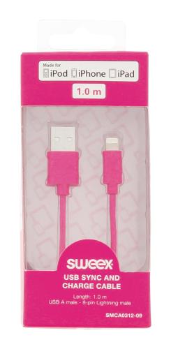 Sweex SMCA0312-09 USB sync and charge cable USB A male - 8-pin Lightning male 1.00 m white