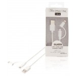 Sweex SMCA0321-01 2 in 1 sync and charge cable USB 2.0 A male - Micro B male + Lightning adapter 1.00 m white