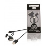Sweex SMCA0331-00 3 in 1 sync and charge cable USB 2.0 A male - Micro B male + Lightning adapter + 30-pin dock adapte...
