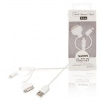 Sweex SMCA0331-01 3 in 1 sync and charge cable USB 2.0 A male - Micro B male + Lightning adapter + 30-pin dock adapte...