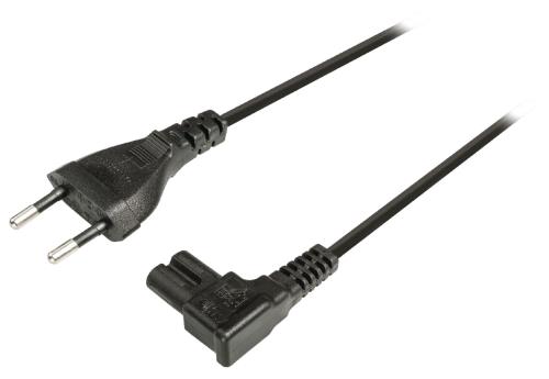 Valueline VLEP11045B20 Stroomkabel euro connector male - IEC-320-C7 haaks 2.00 m zwart