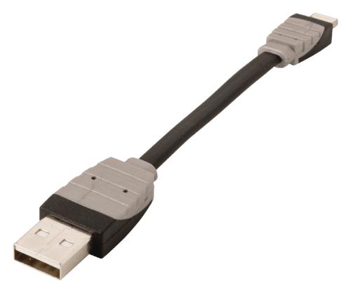 Bandridge BBM39300B01 USB sync and charge kabel USB A male - 8-pins Lightning male 0.10 m zwart