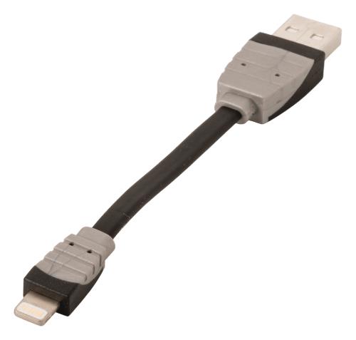 Bandridge BBM39300B01 USB sync and charge kabel USB A male - 8-pins Lightning male 0.10 m zwart