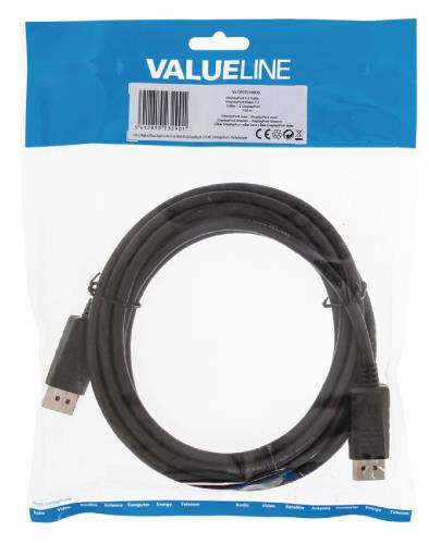 Valueline VLCP37010B30 DisplayPort 1.2 kabel DisplayPort male - male 3.00 m zwart