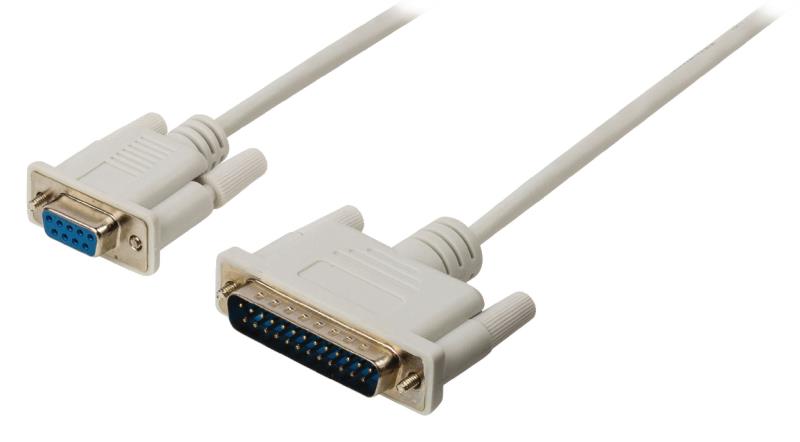 Valueline VLCP52135I20 Printerkabel D-SUB 25-pin male - D-SUB 9-pin female 2,00 m ivoor