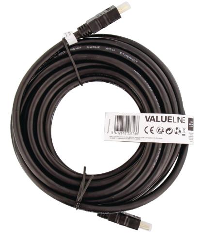 Valueline VGVT34000B75 High Speed HDMI kabel met ethernet HDMI connector - HDMI connector 7,50 m zwart