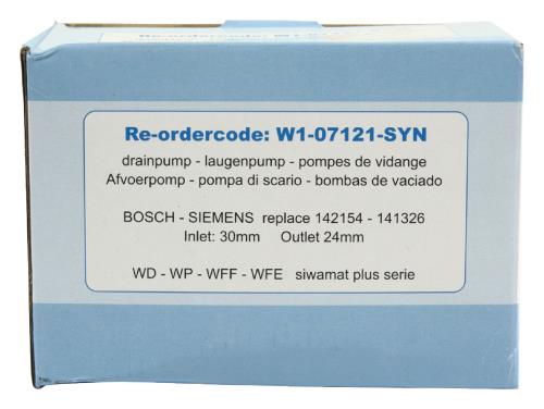 Fixapart W1-07121-SYN Avoerpomp voor Bosch / Siemens