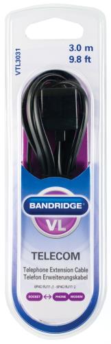 Bandridge VTL3031 Verlengkabel voor Telefoons 3.0 m