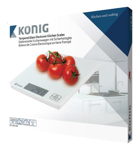 König HC-KS13N Digitale keukenweegschaal wit