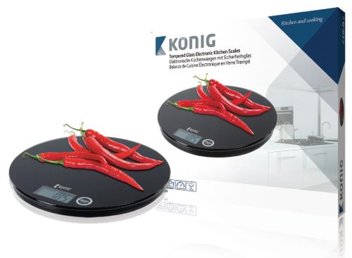 König HC-KS22N Digitale keukenweegschaal zwart