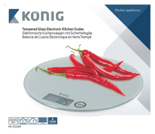 König HC-KS23N Digitale keukenweegschaal wit