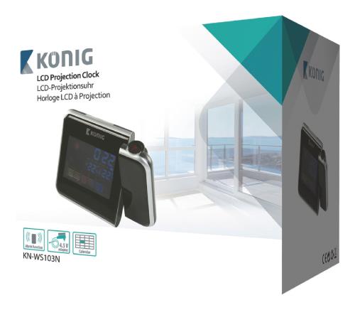 König KN-WS103N LCD-projectieklok met weersvoorspelling