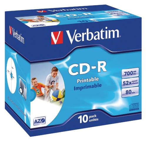 Verbatim CDRVER00024B CD-R AZO Wide Inkjet Printable