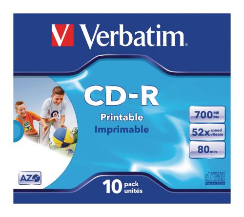Verbatim CDRVER00024B CD-R AZO Wide Inkjet Printable