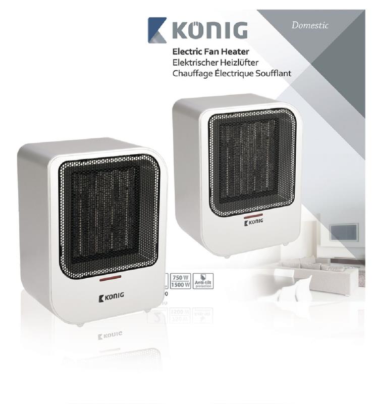 König KN-FH10 Elektrische ventilatorkachel 1500 W met kantelbescherming