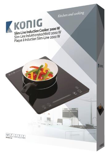 König KN-INDUC-20 Inductiekookplaat, Slim Line, 2000 W, met aanraakbediening