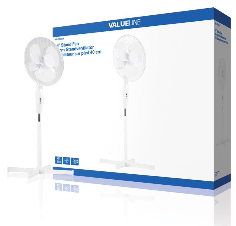 Valueline VL-SFN16 16" Staande ventilator met 3 snelheidsstanden