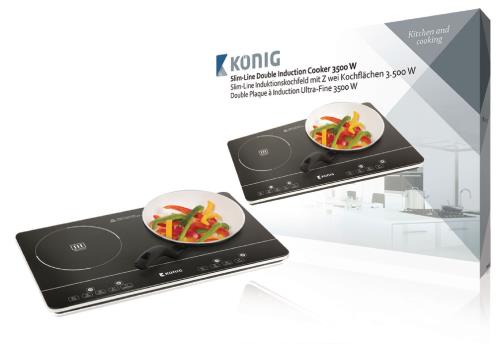König KN-INDUC-30 Slim-Line dubbele inductiekookplaat touch-bediening 3500 W