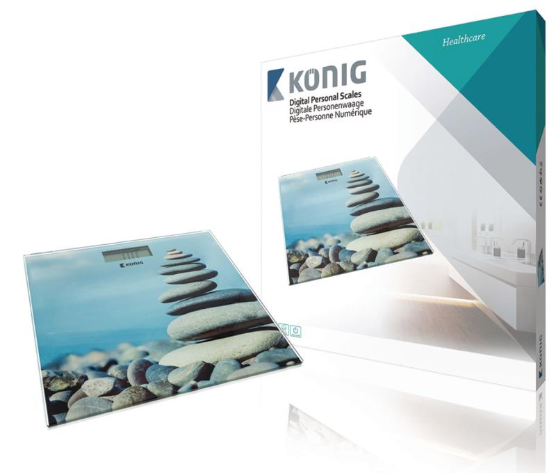 König HC-PS14 Digitale personenweegschaal ultraplat capaciteit 150 kg