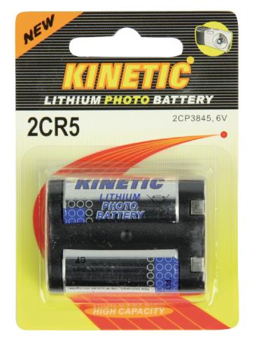 Kinetic 2CR5-1B Lithium batterij voor analoge en digitale camera's 6V - 1300mAh