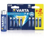 Varta 4903.121.428 Batterij alkaline AAA/LR03 1.5 V High Energy 6+2-blister