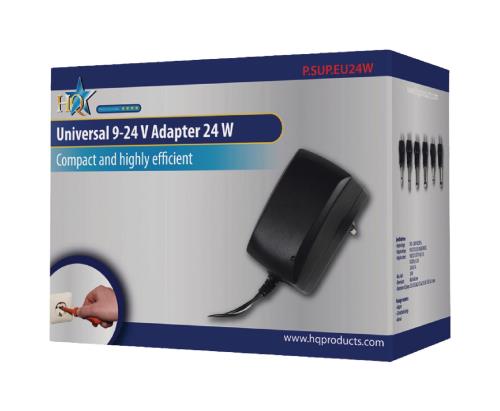 HQ P.SUP.EU24W Universele 9 - 24 V adapter 24 W