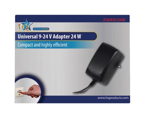 HQ P.SUP.EU24W Universele 9 - 24 V adapter 24 W