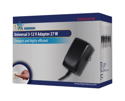 HQ P.SUP.EU27W Universele 3 - 12 V adapter 27 W