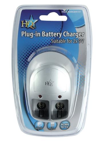 HQ HQ-CHARGER101 Plug-in batterijlader voor het laden van 9 V blokbatterijen
