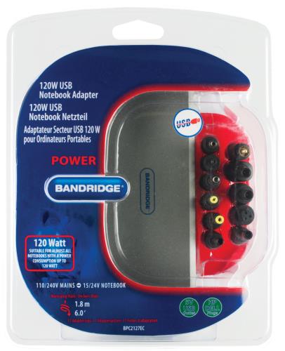 Bandridge BPC2127EC 120 W USB-notebookadapter 1.8 m