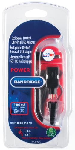 Bandridge BPC4106EC Universele adapter van 1000mA