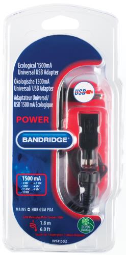 Bandridge BPC4156EC Universele adapter van 1500mA