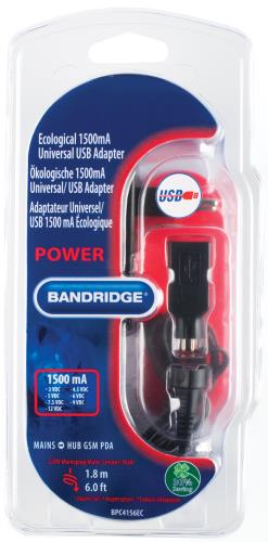 Bandridge BPC4156EC Universele adapter van 1500mA