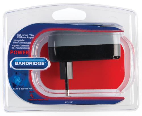 Bandridge BPC9122EC 2-weg USB-voedingsadapter met hoge stroom