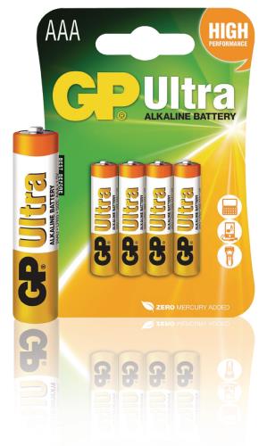 GP 03024AU-U4 Batterij alkaline AAA/LR03 1.5 V Ultra 4-blister