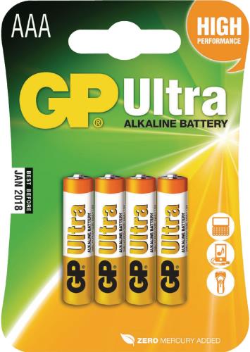 GP 03024AU-U4 Batterij alkaline AAA/LR03 1.5 V Ultra 4-blister