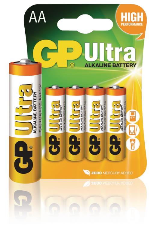 GP 03015AU-U4 Batterij alkaline AA/LR6 1.5 V Ultra 4-blister