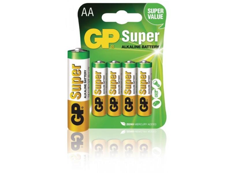 GP 03015AC4 Batterij alkaline AA/LR6 1.5 V Super 4-blister