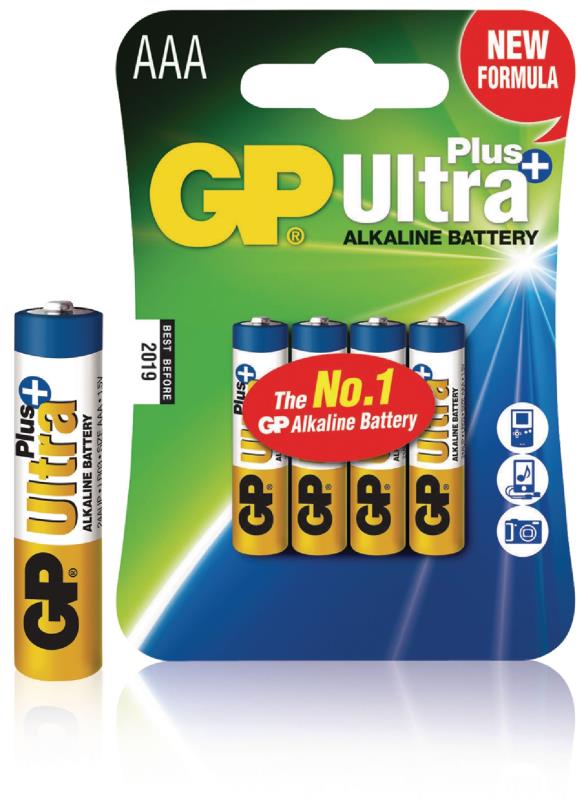 GP 03024AUP-U4 Batterij alkaline AAA/LR03 1.5 V Ultra Plus 4-blister