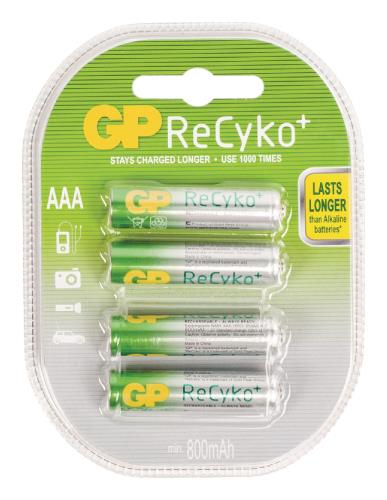 GP 12585AAAHCB-UC4 Batterij NiMH AAA/LR03 1.2 V 820 mAh ReCyKo+ 4-blister