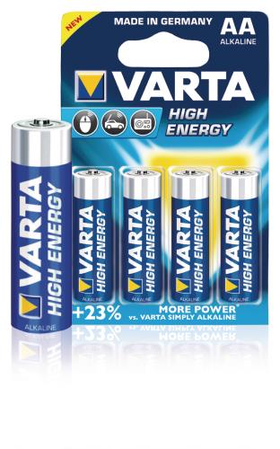Varta 4906.121.414 Batterij alkaline AA/LR6 1.5 V High Energy 4-blister