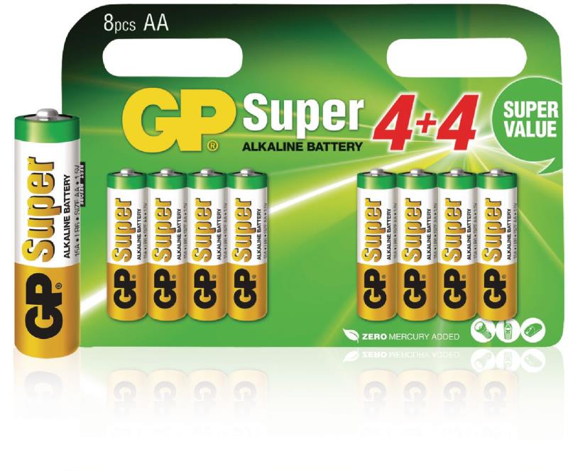 GP 03015ADHC8 Batterij alkaline AA/LR6 1.5 V Super 8-blister