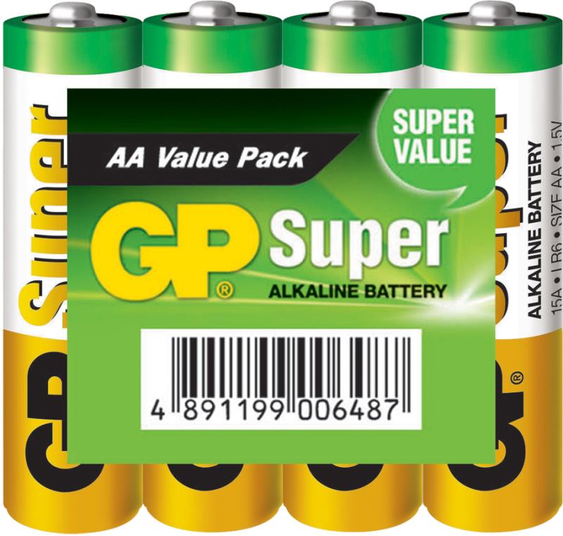 GP 03015AS Batterij alkaline AA/LR6 1.5 V Super display 48x 4-foil