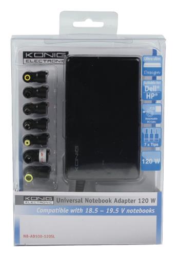 König NB-AD100-120SL Universele notebook adapter ultra slim 120 W