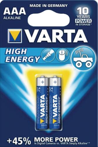 Varta 4903.121.412 Batterij alkaline AAA/LR03 1.5 V High Energy 4-blister